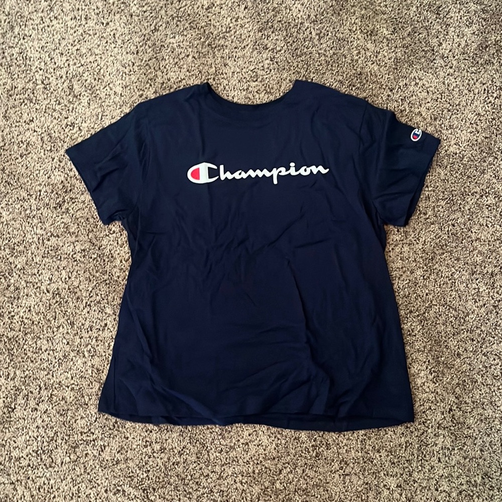 navy blue champion t-shirt